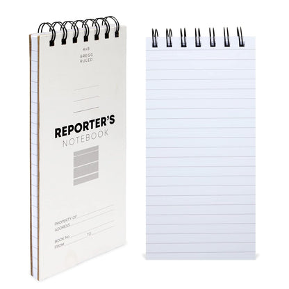 Juvale Reporters Notebook Pack - Top-Bound Notebook & Steno Pad for Journalism & Field Notes - Spiral Binding Lay-Flat Design - 4 x 8 in White, 12-Pack