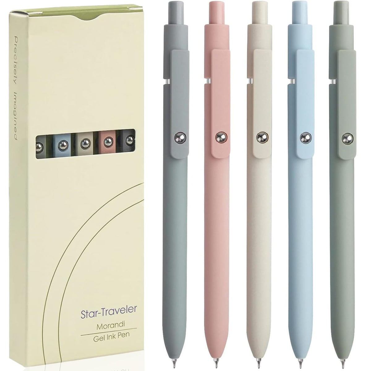 ACEES Gel Pens, 6 Pcs Retractable Quick Dry Black Ink Pen, 0.5mm Fine Point