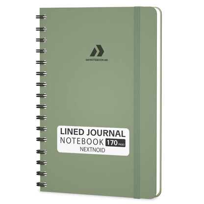 Nextnoid Lined Spiral Notebook Journal For Women & Men - A5(5.8" x 8.3") 170 Pages, Hardcover Notebooks for Work & Note Taking, College Ruled Journals for Writing - Grey