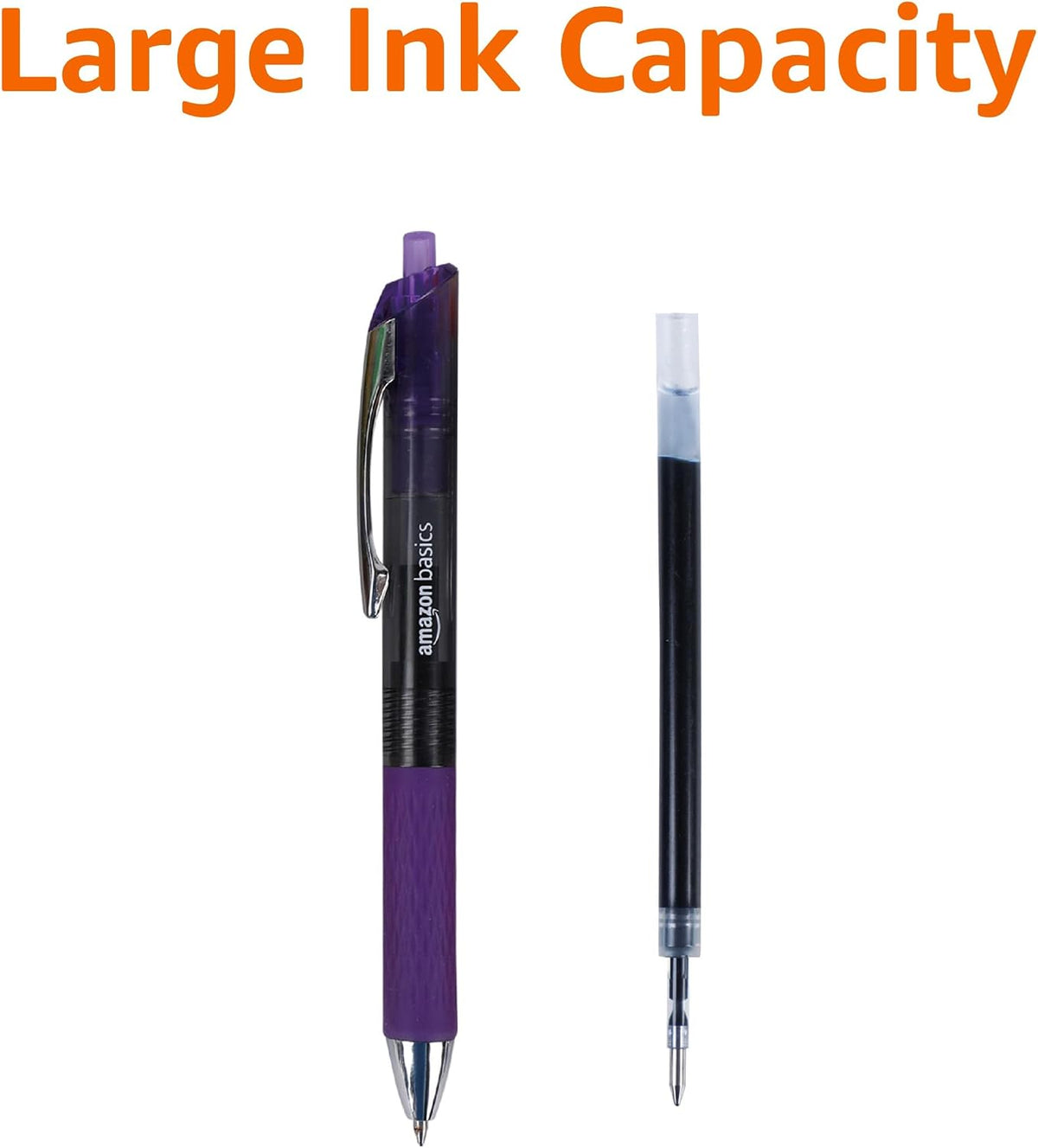 Amazon Basics Retractable Gel Pens, Fine Point 0.7mm, Smooth Writing, Assorted Colors, 12-Pack