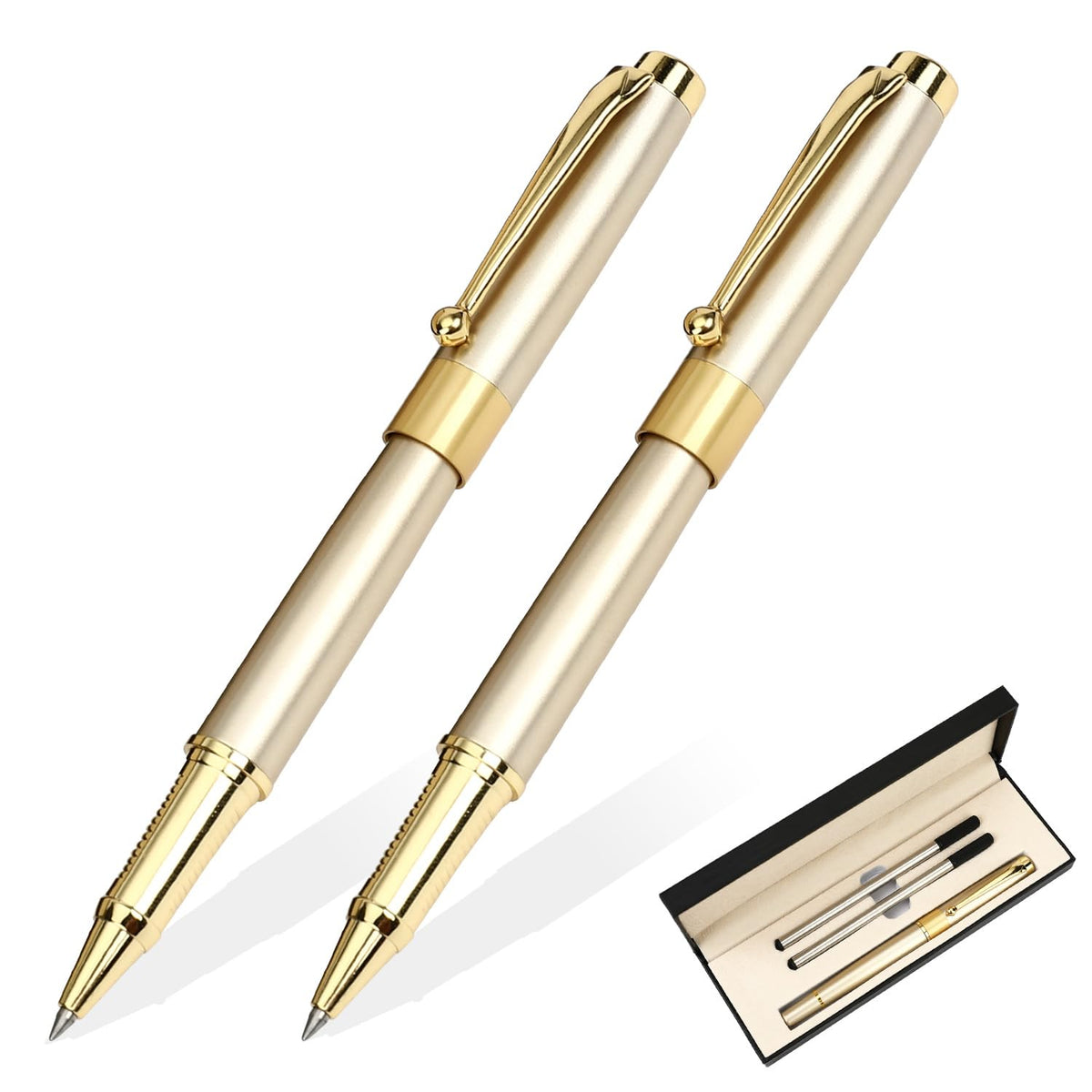 YIVONKA Ballpoint Pen Black Refill,Luxury Ballpoint Line width 0.5mm,Best Ball Pen Gift Set for Men & Women Professional Executive,Office,Nice BallPens Classy Gift Box (Blue)
