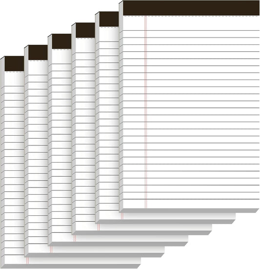 Nichela 5" x 8" Note Pads 6 Pack of Legal Pads Narrow Ruled Notepad with Perforated Notepads 30 Sheets Small Writing Pads 21lb Legal Pad Quality Paper Ideal for Home, Office, or School Use