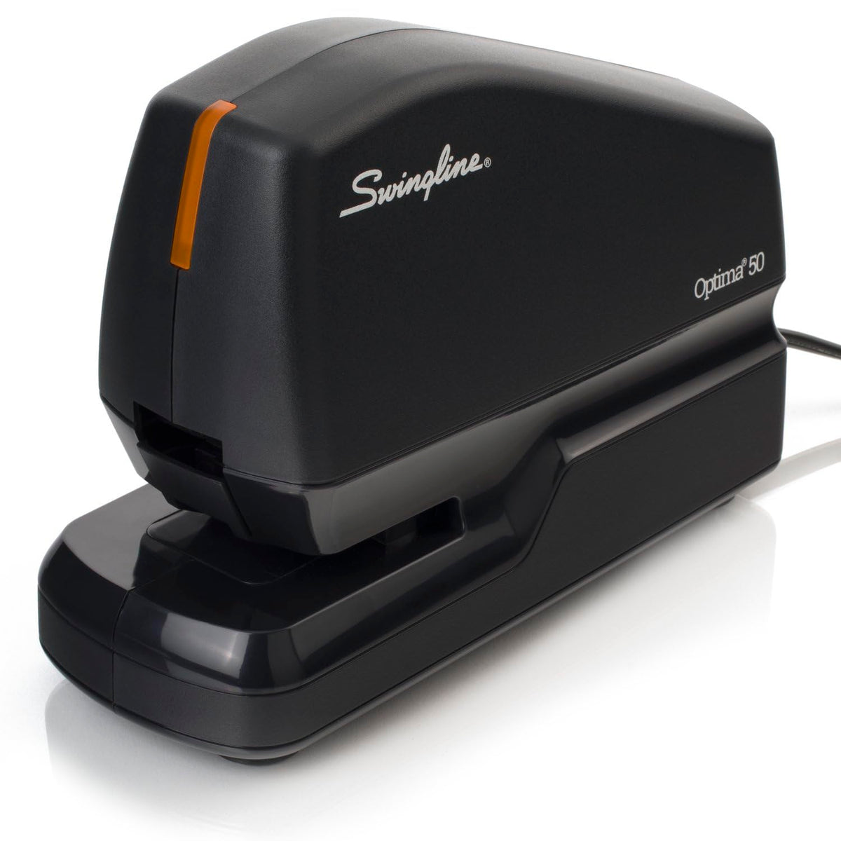 Swingline Electric Stapler, 20 Sheet Capacity, Optima 20, Jam Free, Compact, Automatic or Manual, Plug In or Battery, Orange and Gray (48207)