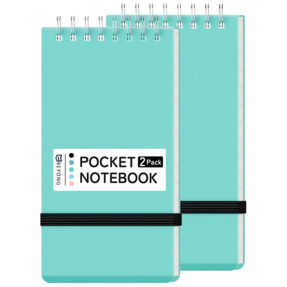 Small Pocket Notebook, Mini Notepad Spiral Notebooks Note Pads (Black, 3x5)
