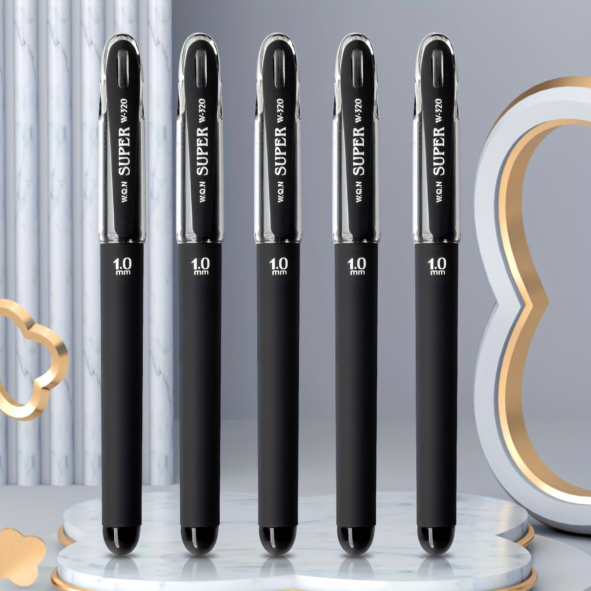 WQN 1/4pcs Black 1.0mm Frosted Gel Pen Large Capacity Refill Smooth Writing Thick Pen Shaft Ideal Hand Grip Signature Pen Practice Writing Pen Back to School Season
