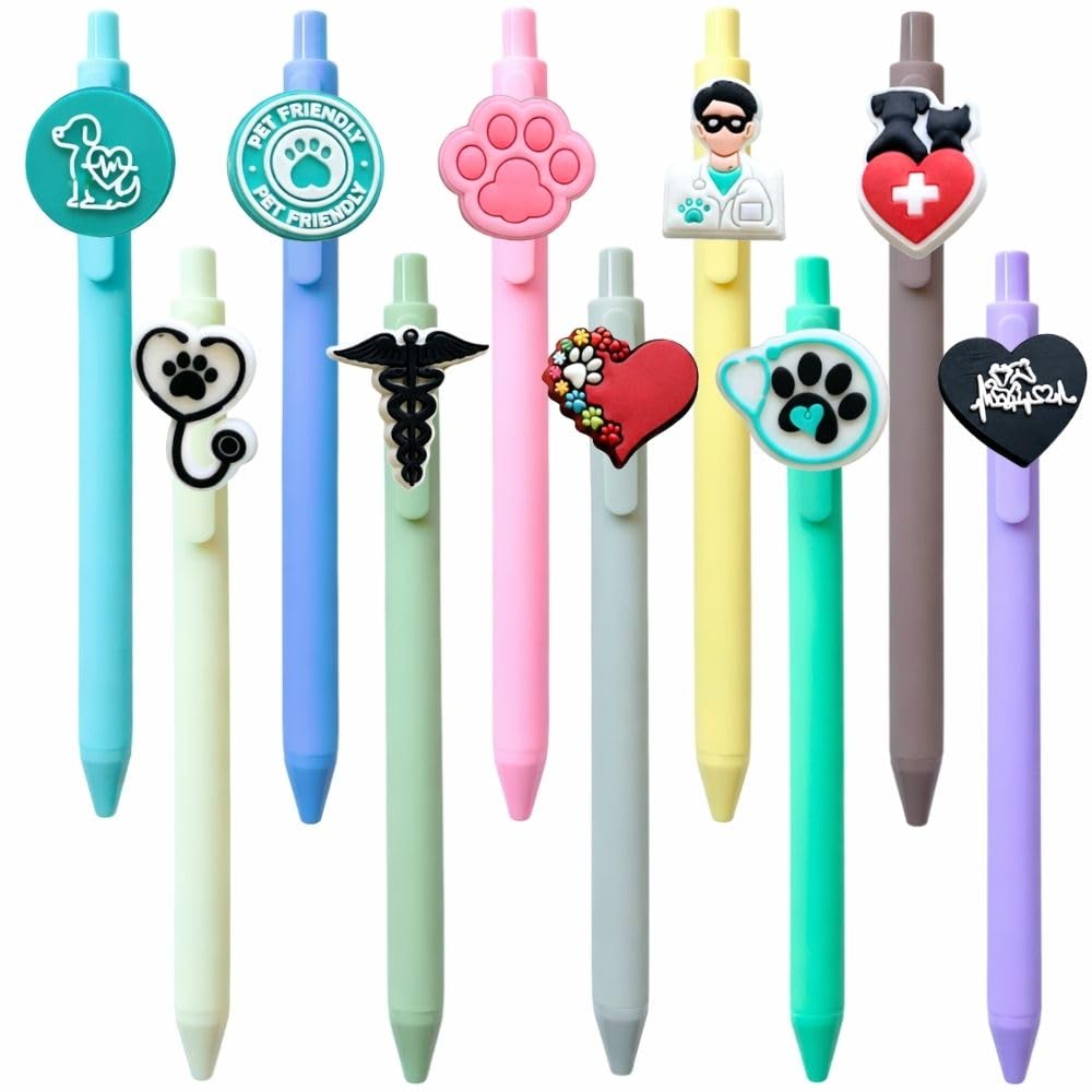 YJ PREMIUMS 10PC Music Pens Song Writing Pen Musical Instruments Lyrics Rhythm Guitar Violin Drums Office Supply Recital Gifts For Music Lovers Choirmates Piano Teacher Students Bandmates Musicians