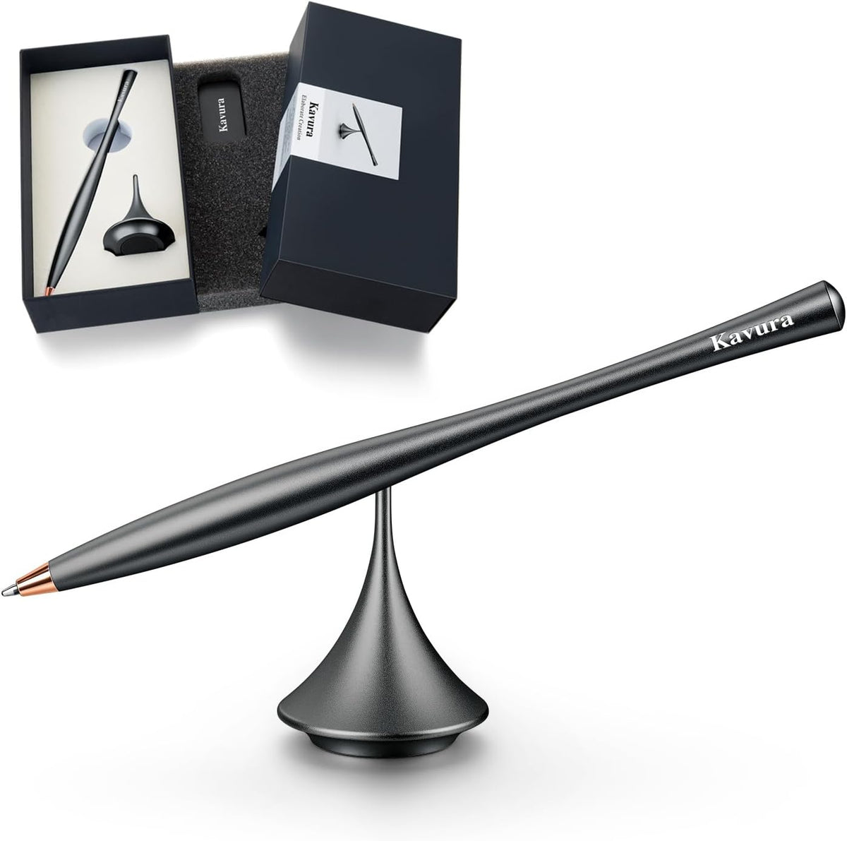 Metal Gravity Spinner Pen, Desk Fidget Pen for Men, Black