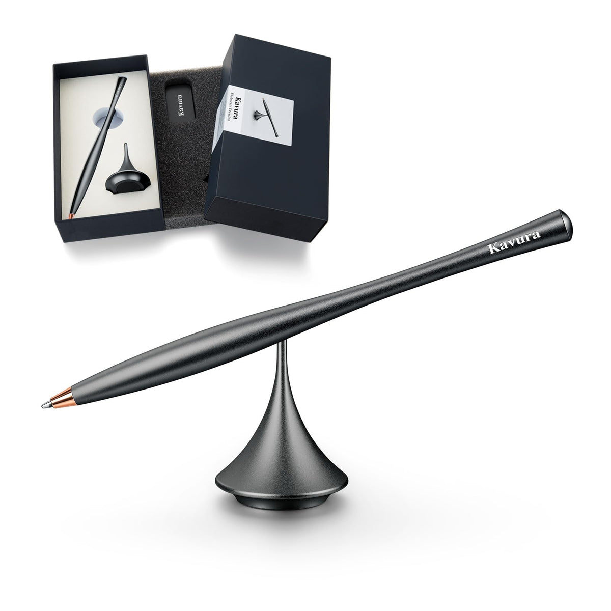 Metal Gravity Spinner Pen, Desk Fidget Pen for Men, Black