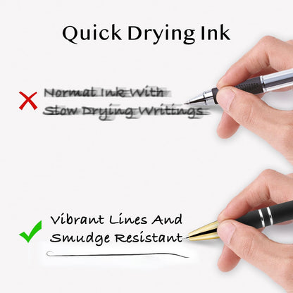 LINFANC 12 Pack Nice Black Pens Ballpoint Pens Stylus Pen for Touchscreen