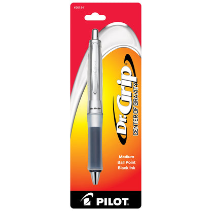 PILOT Dr. Grip Center of Gravity Refillable & Retractable Ballpoint Pen, Medium Point, Charcoal Grip, Black Ink, Single Pen (36180)