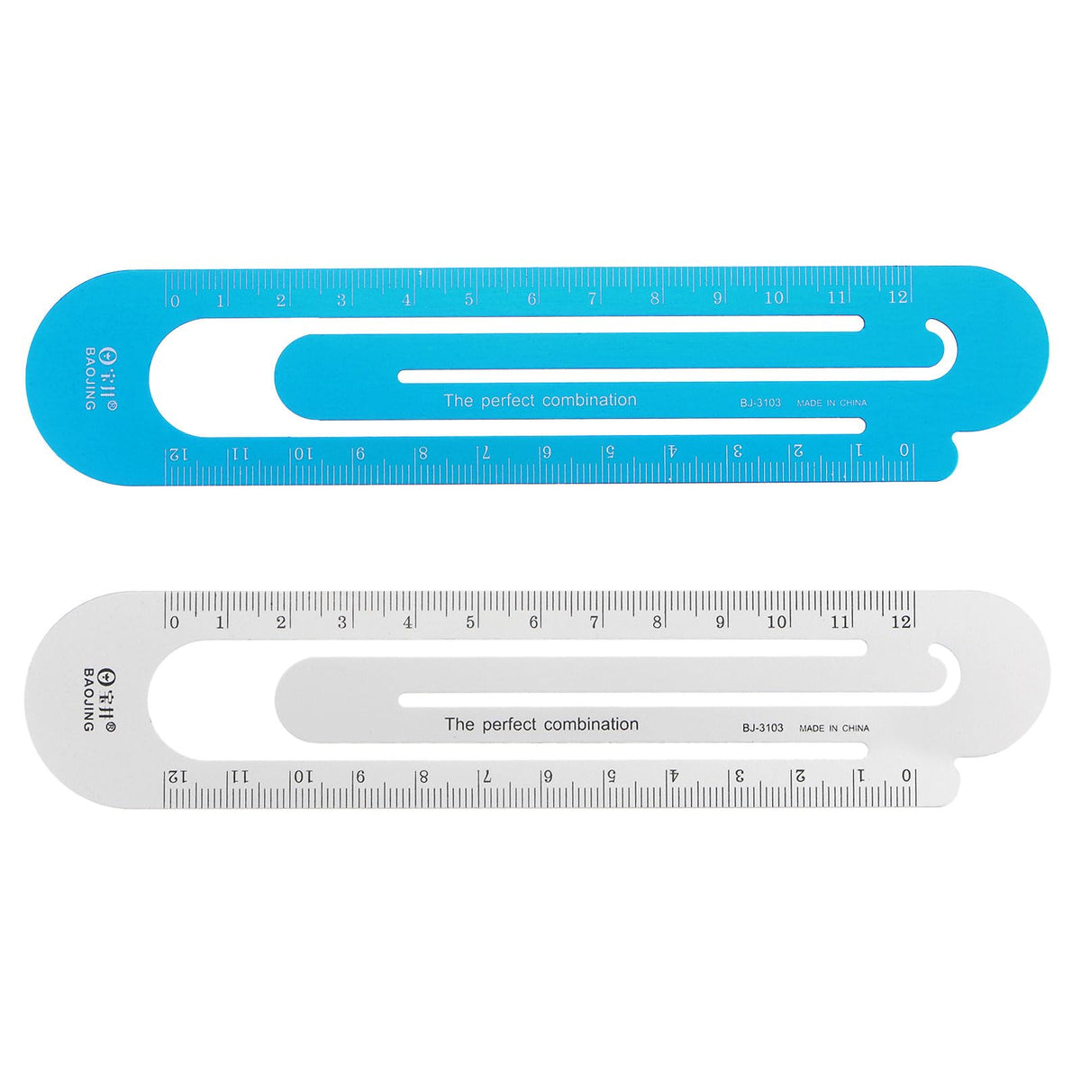 HARFINGTON Straight Ruler 12cm Metric Bookmark Clip Ruler Metal Aluminum Alloy Scale on Both Sides Measuring Scale Tool for Measure Study Reading Classroom Office, Silver Tone & Brown