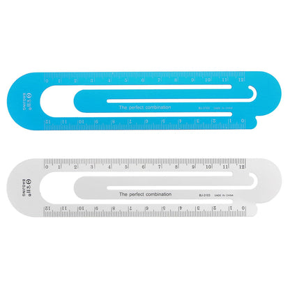 HARFINGTON Straight Ruler 12cm Metric Bookmark Clip Ruler Metal Aluminum Alloy Scale on Both Sides Measuring Scale Tool for Measure Study Reading Classroom Office, Silver Tone & Brown