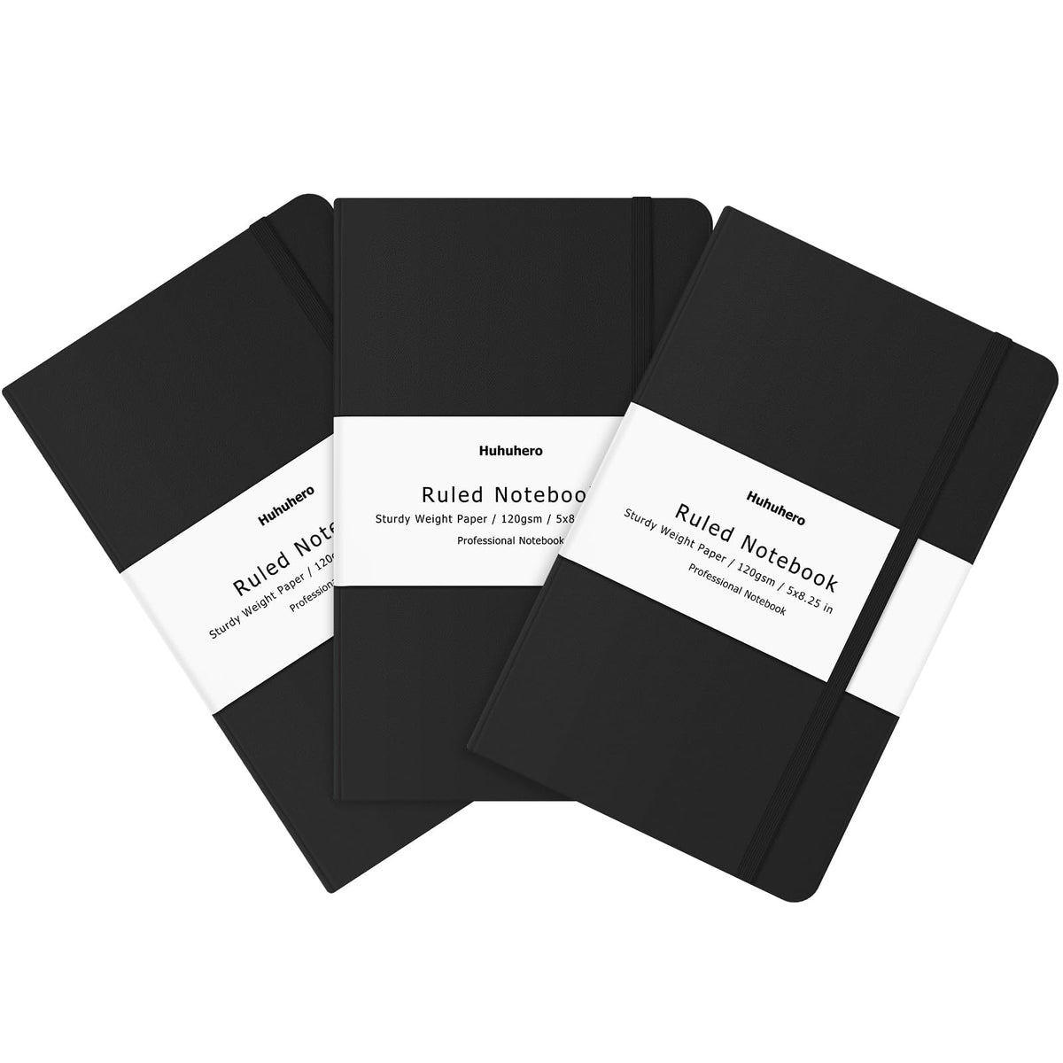 Huhuhero 10 Pack Lined Notebook Journals, College Ruled 5.25"×8.25", Green