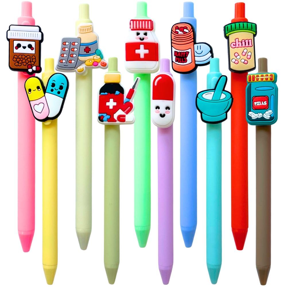 YJ PREMIUMS 10PC Music Pens Song Writing Pen Musical Instruments Lyrics Rhythm Guitar Violin Drums Office Supply Recital Gifts For Music Lovers Choirmates Piano Teacher Students Bandmates Musicians