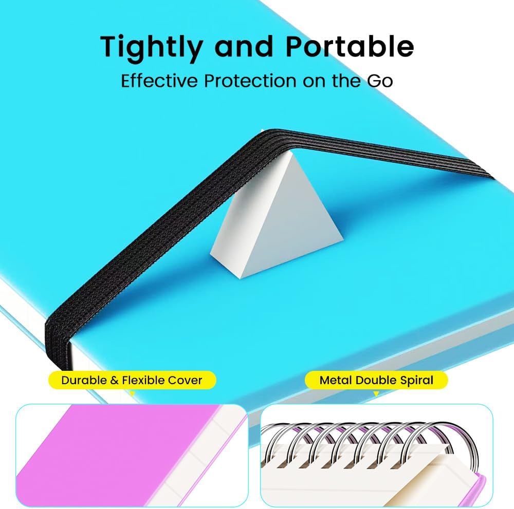 Small Pocket Notebook, Mini Notepad Spiral Notebooks Note Pads (Black, 3x5)