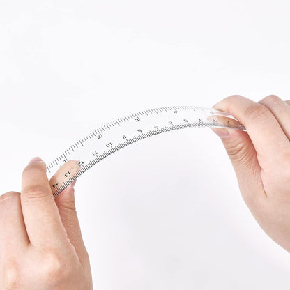 Unjoo Clear Plastic Ruler 6 Inch+12 Inch Straight Ruler, for School, Office