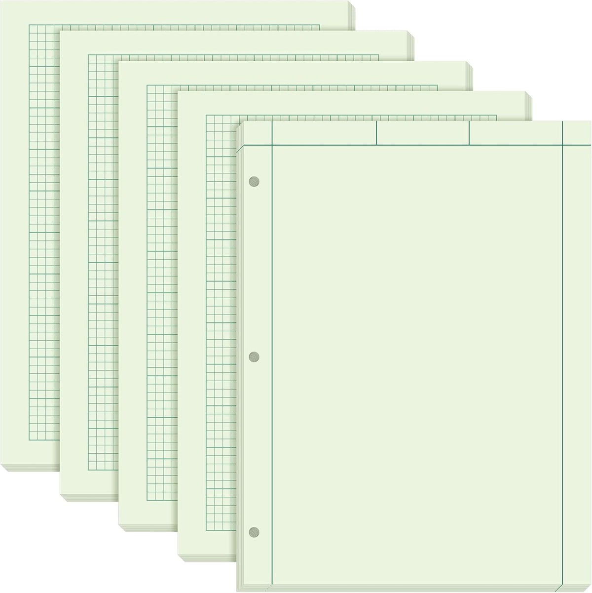 Seajan 5 Pcs Engineering Paper Notebook Engineer Computation Pad,Green