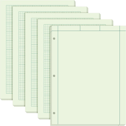 Seajan 5 Pcs Engineering Paper Notebook Engineer Computation Pad,Green