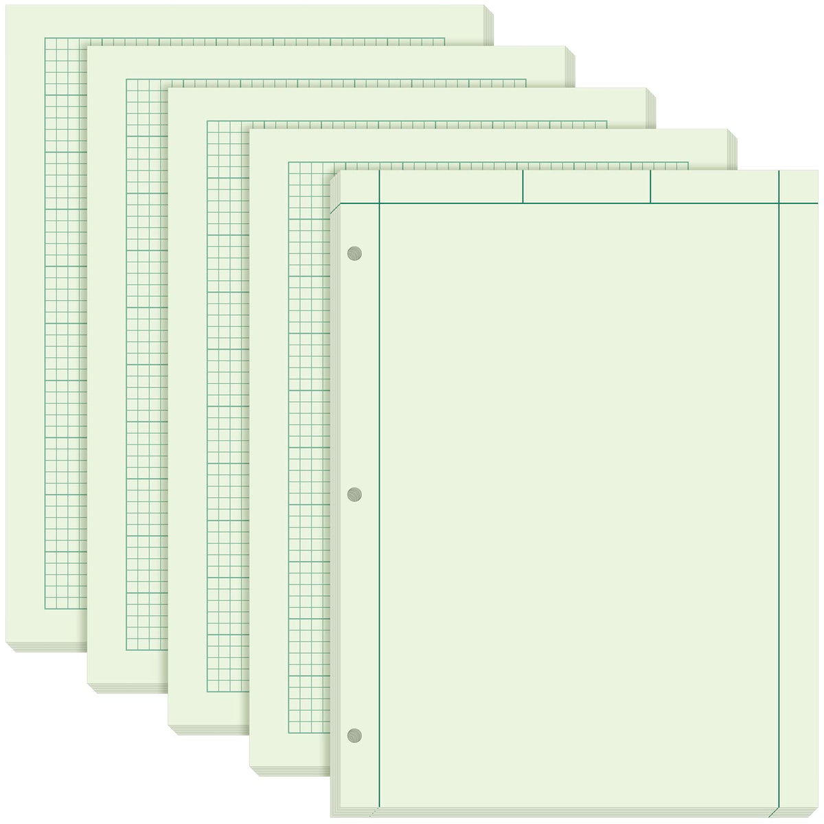 Seajan 5 Pcs Engineering Paper Notebook Engineer Computation Pad,Green