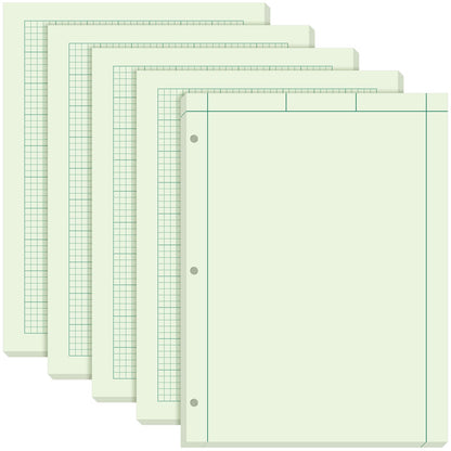 Seajan 5 Pcs Engineering Paper Notebook Engineer Computation Pad,Green