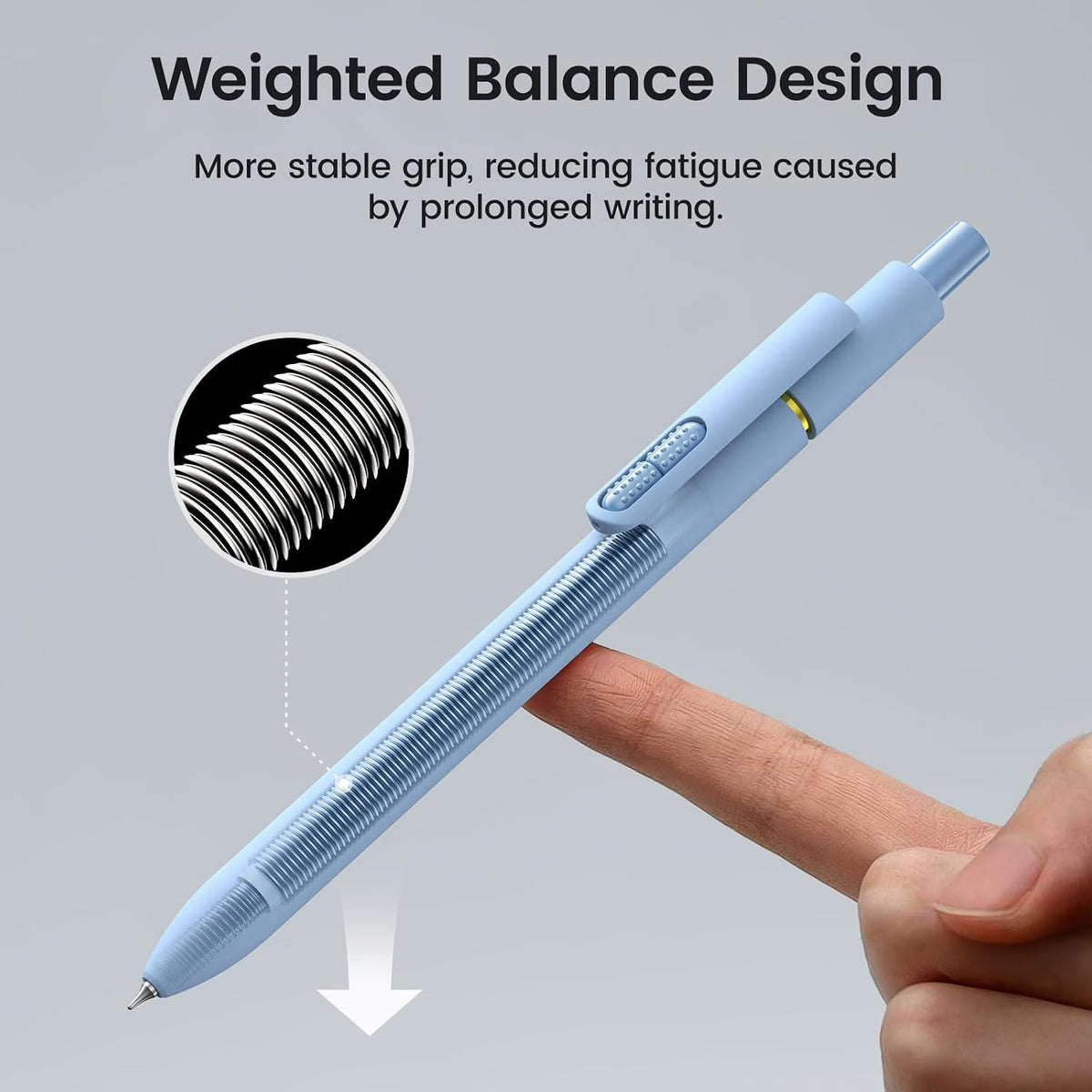 8 Pack Gel Pens, Black Ink Quick-Drying No Smudge with Fidget