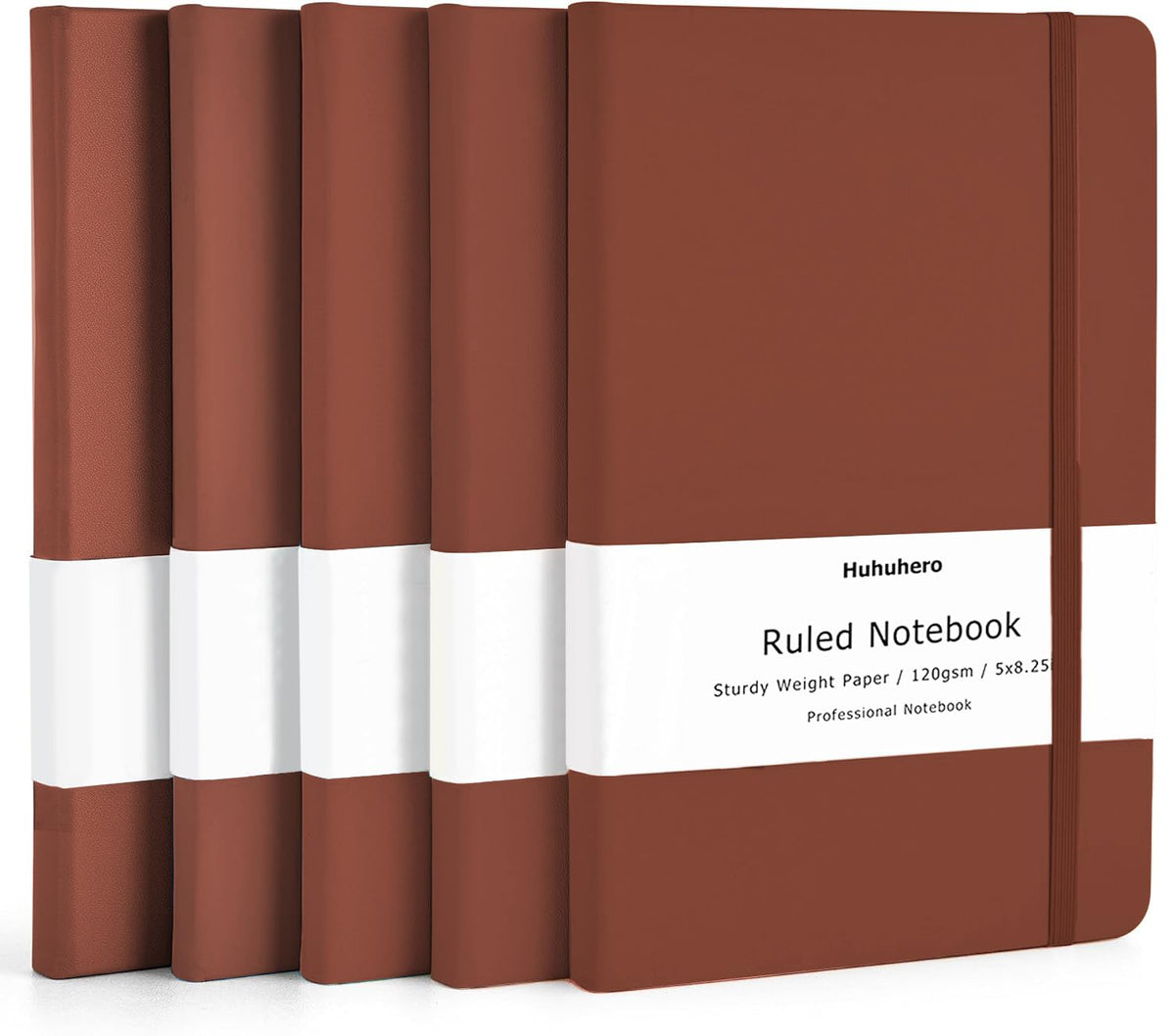 Huhuhero 10 Pack Lined Notebook Journals, College Ruled 5.25"×8.25", Green