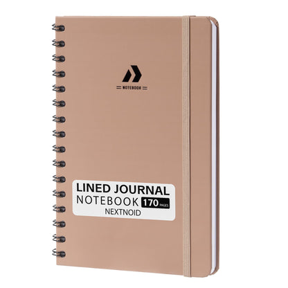 Nextnoid Lined Spiral Notebook Journal For Women & Men - A5(5.8" x 8.3") 170 Pages, Hardcover Notebooks for Work & Note Taking, College Ruled Journals for Writing - Grey