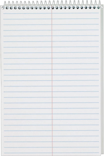 TOPS Steno Pads 4 Pack, 6" x 9" Spiral Steno Notebooks, Gregg Rule for lists, 80 Sheets Each, White Paper, Assorted Covers, Take Notes for School, College, Work, Office (80220)