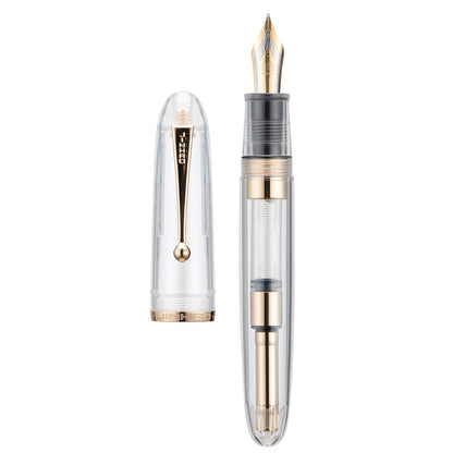 Jinhao 9019 Fountain Pen Dadao Series Ivory White #8 Heartbeat Fine Nib Large Converter Smooth Writing Instrument