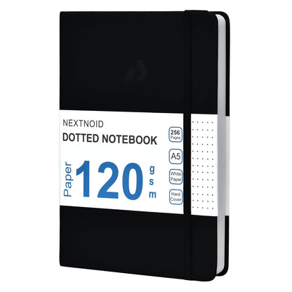 Nextnoid Lined Notebook Journal for Men - 120 GSM Thick Paper - 160 Pages - A5 Hardcover Notebook for Work - Ideal for Writing, Journaling, and Note-Taking (Black)