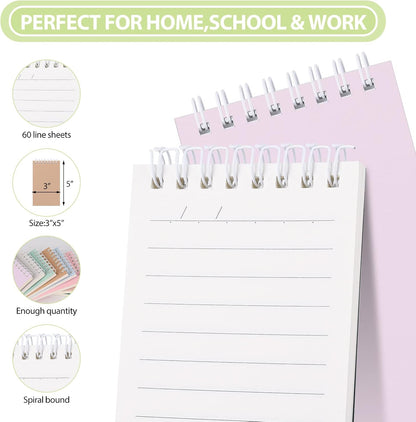 Ddaowanx Small Notebooks,Cute 3x5 Pocket Spiral Notepads With Lined Pages