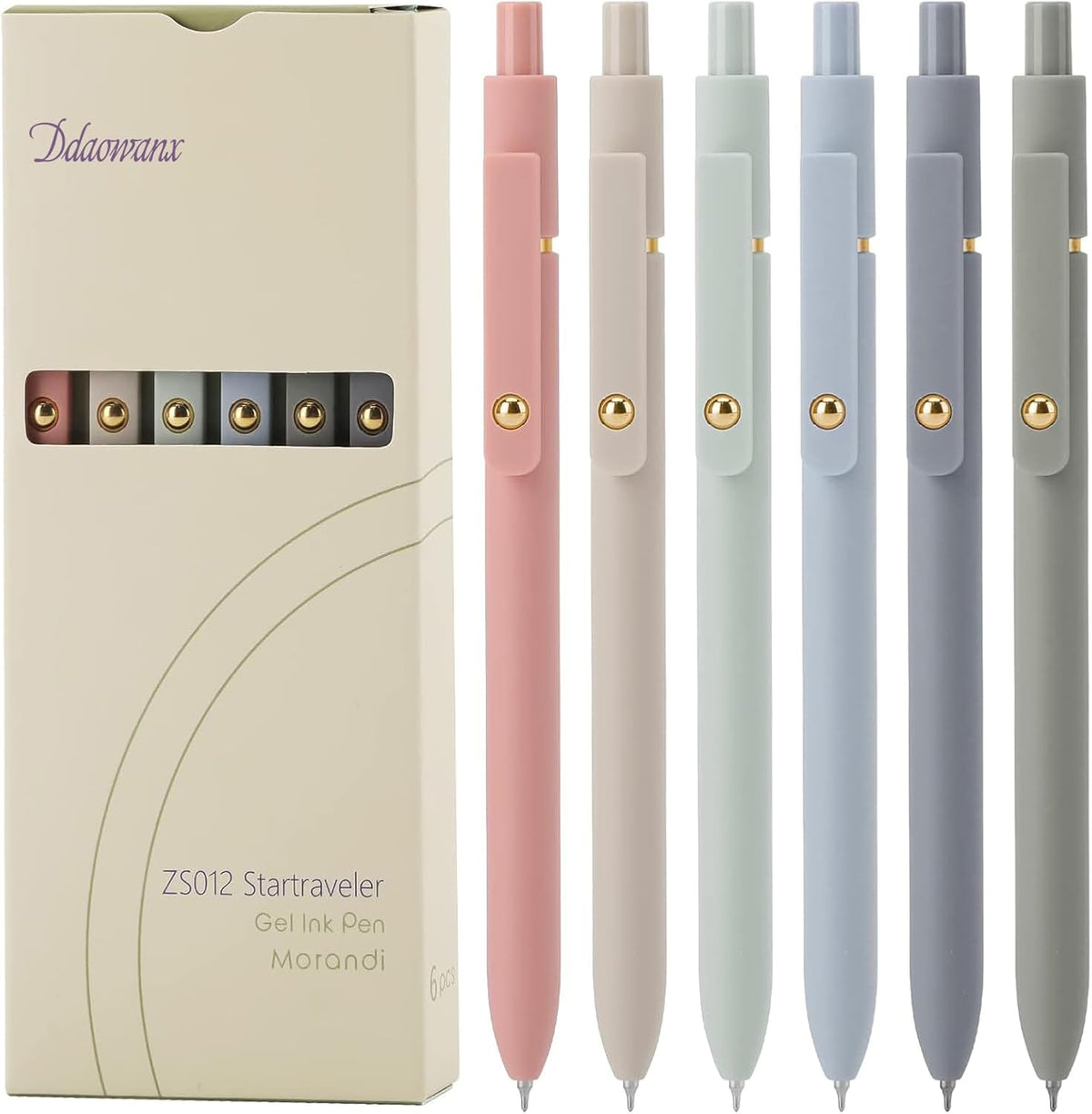 Ddaowanx Gel Pens,6 Pcs 0.5mm Retractable Quick Dry Black Ink Pens