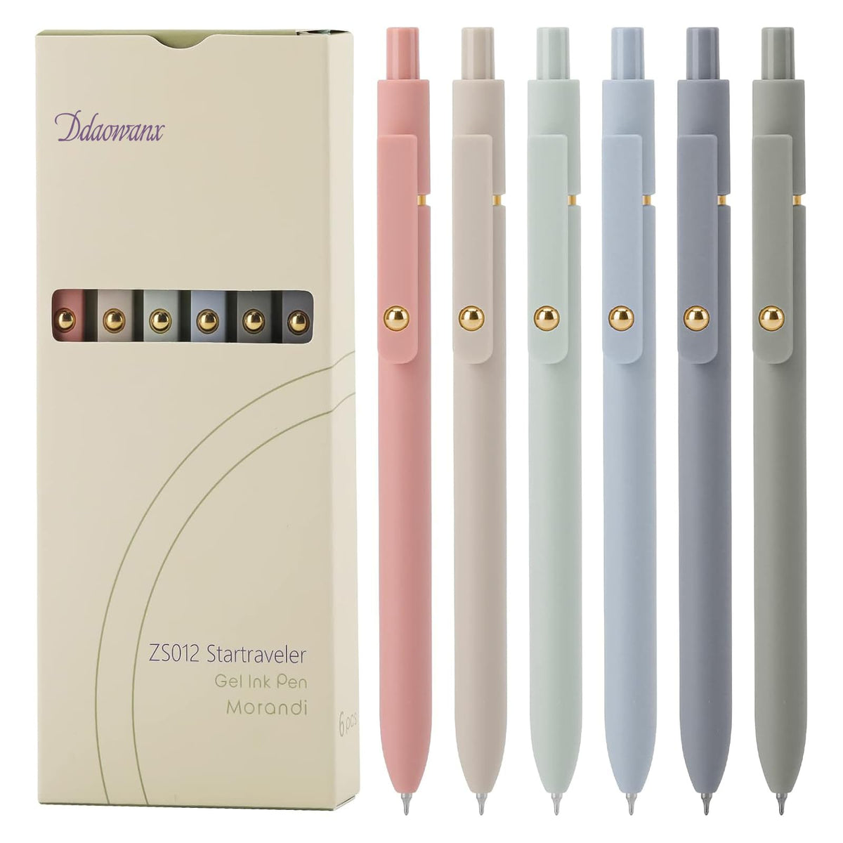 Ddaowanx Gel Pens,6 Pcs 0.5mm Retractable Quick Dry Black Ink Pens