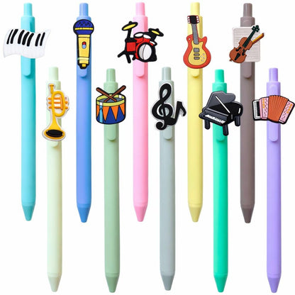 YJ PREMIUMS 10PC Music Pens Song Writing Pen Musical Instruments Lyrics Rhythm Guitar Violin Drums Office Supply Recital Gifts For Music Lovers Choirmates Piano Teacher Students Bandmates Musicians