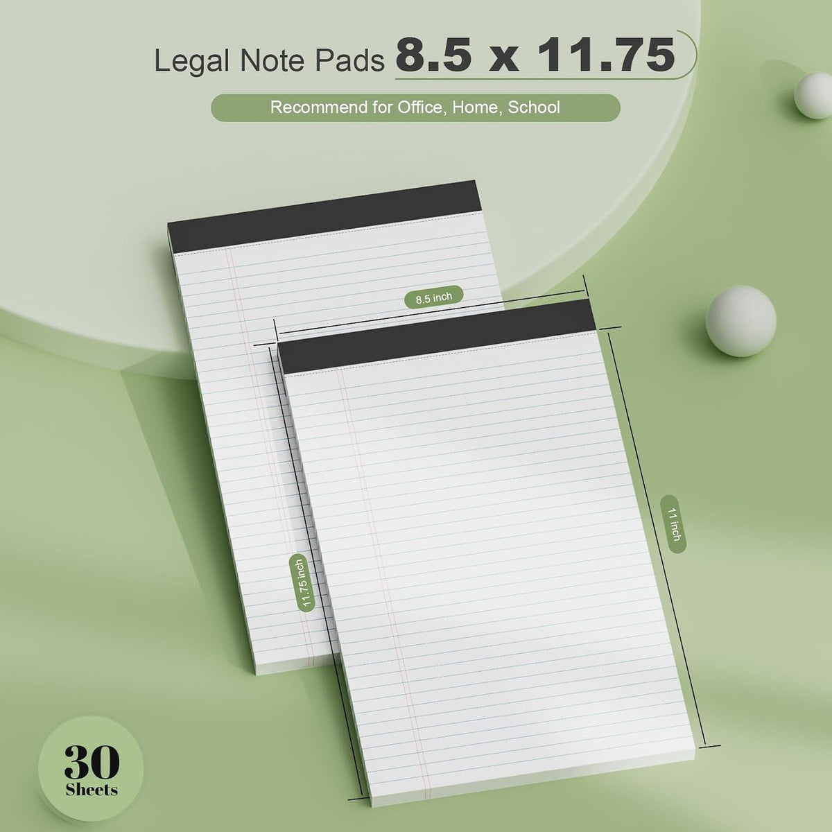 Legal Pads 8.5 x 11 Notepad, 2 Pack White Note Pads 8.5'' x 11'' for Work