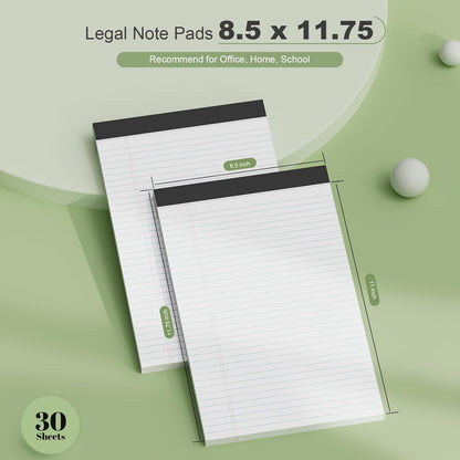 Legal Pads 8.5 x 11 Notepad, 2 Pack White Note Pads 8.5'' x 11'' for Work