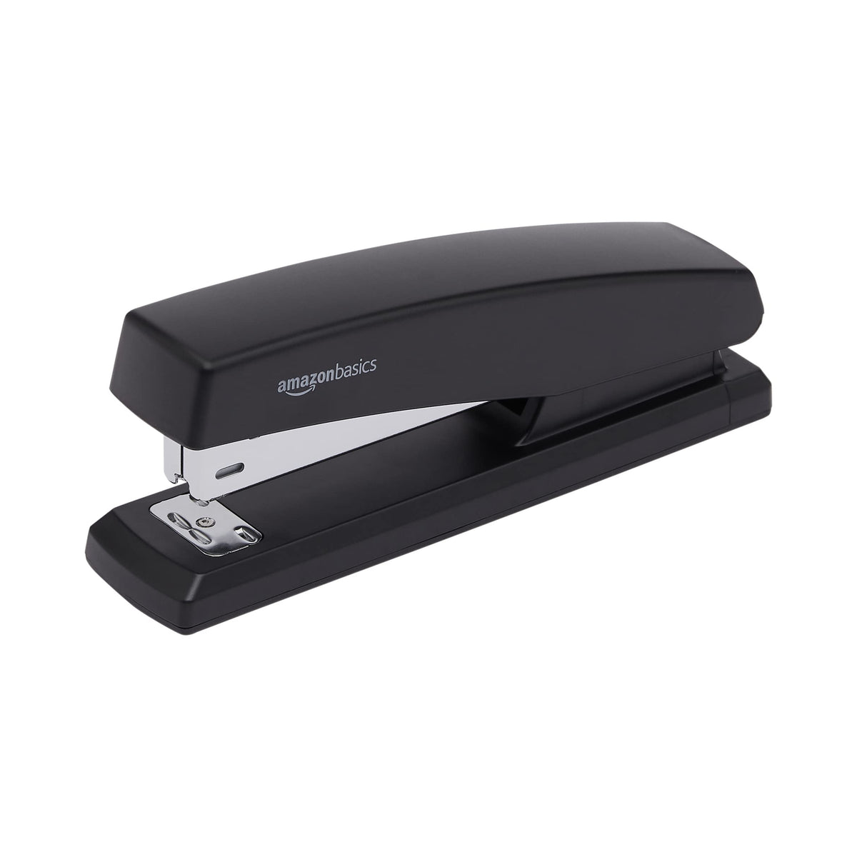 Amazon Basics Office Stapler with 1000 Staples, 25 Sheet Capacity, Non-Slip, Black, Home Office
