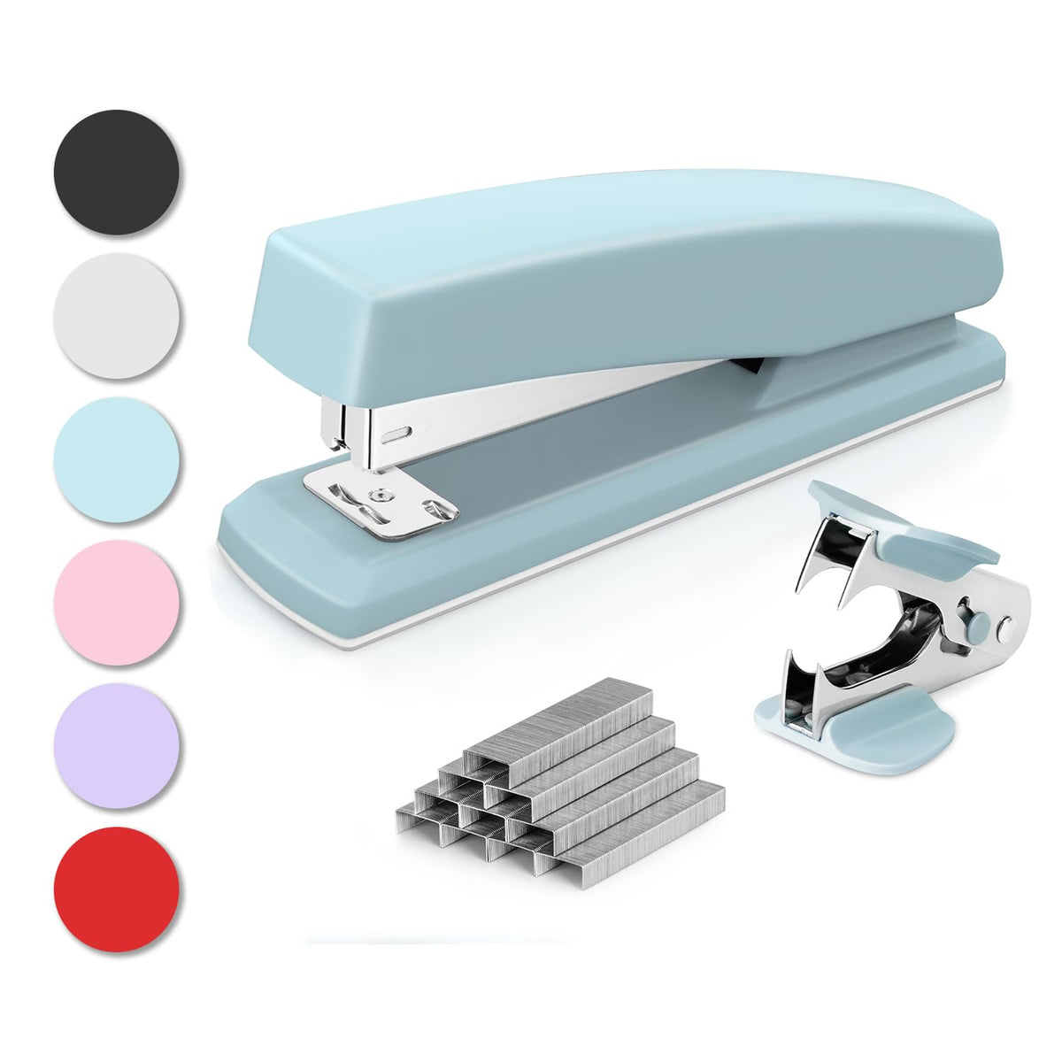 Deli Stapler, 25 Sheet Capacity, 1000 Staples & Staple Remover, Blue