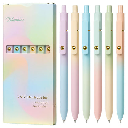 Ddaowanx Gel Pens,6 Pcs 0.7mm Retractable Quick Dry Black Ink Pens