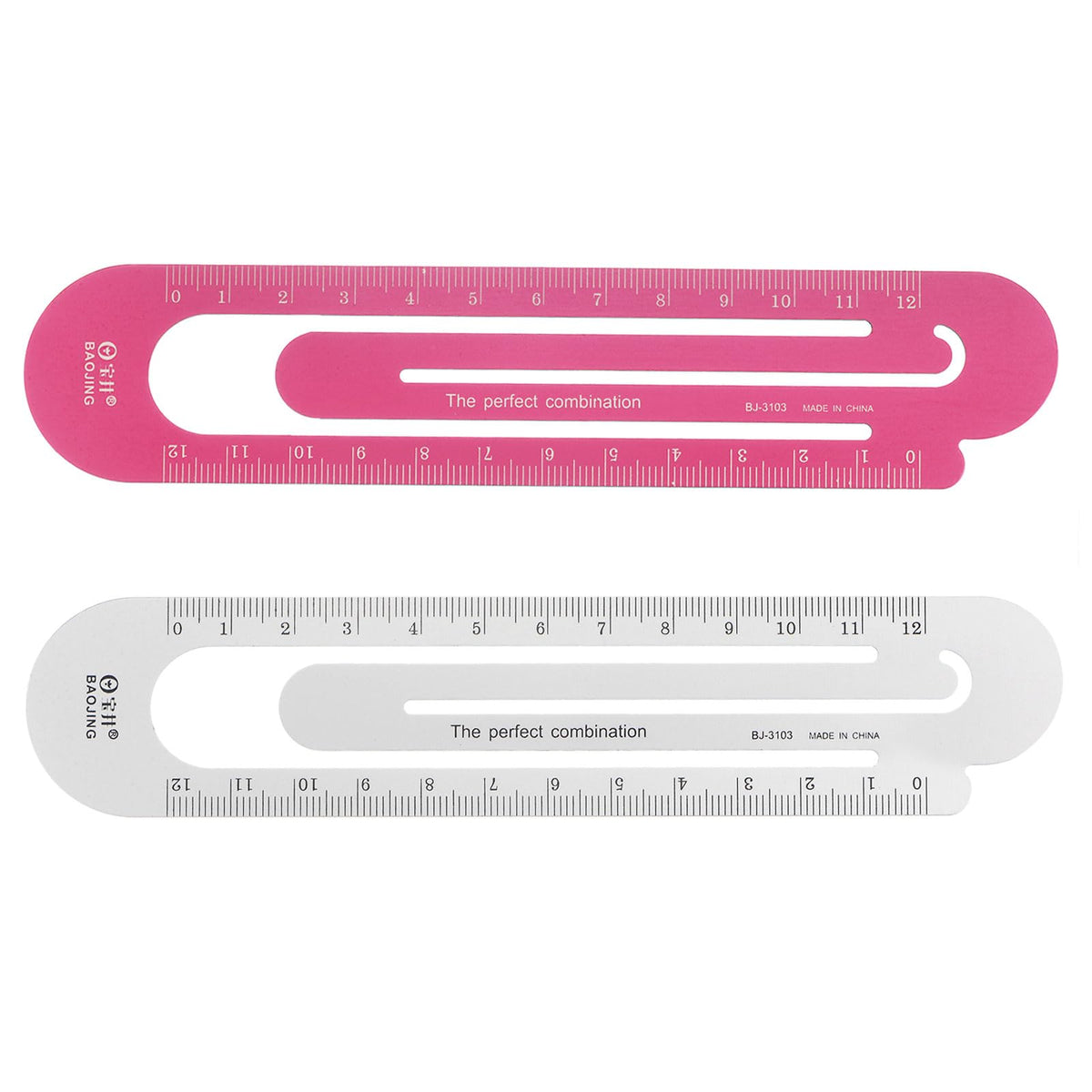 HARFINGTON Straight Ruler 12cm Metric Bookmark Clip Ruler Metal Aluminum Alloy Scale on Both Sides Measuring Scale Tool for Measure Study Reading Classroom Office, Silver Tone & Brown
