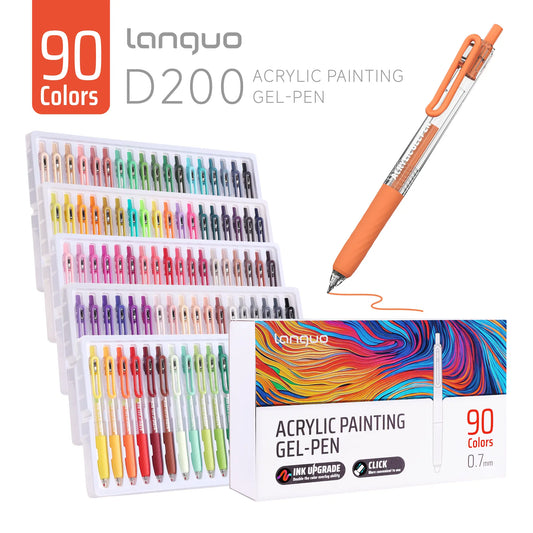 DDAOWANX Retractable Acrylic Colored Pens, 0.7mm Fine Point Paint Gel Pens for Adult Coloring Books, Drawing, Women's Art Supplies Gifts
