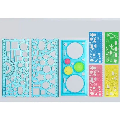 7-Piece Drawing Ruler Set Measuring Instrument