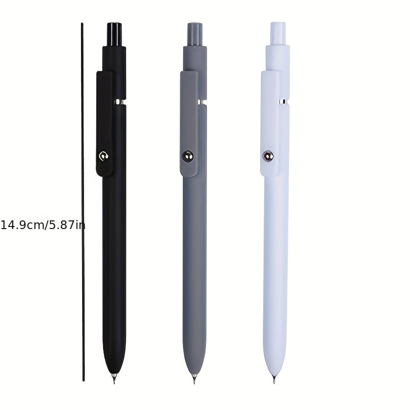 Black, White, and Gray Quick-Drying Fine Point Retractable, Stylish 0.5mm Smooth Writing Pens, Cute Pens for School, Office, Home, Diary, and Gifts, Random Colors