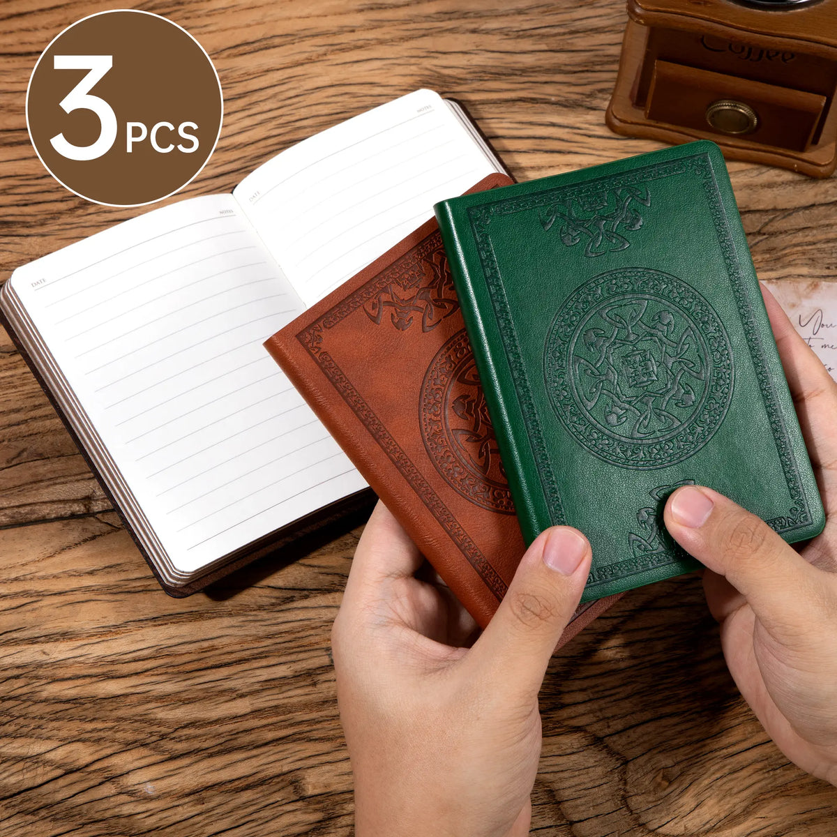 CAGIE soft leather journal A5 Lined college ruled notebooks 4-PACK sketchbook composition back to school shopping 2026 college essentials bible study Prayer Journal Grimoire stuff Gift junk journal scrapbooks,sohochic