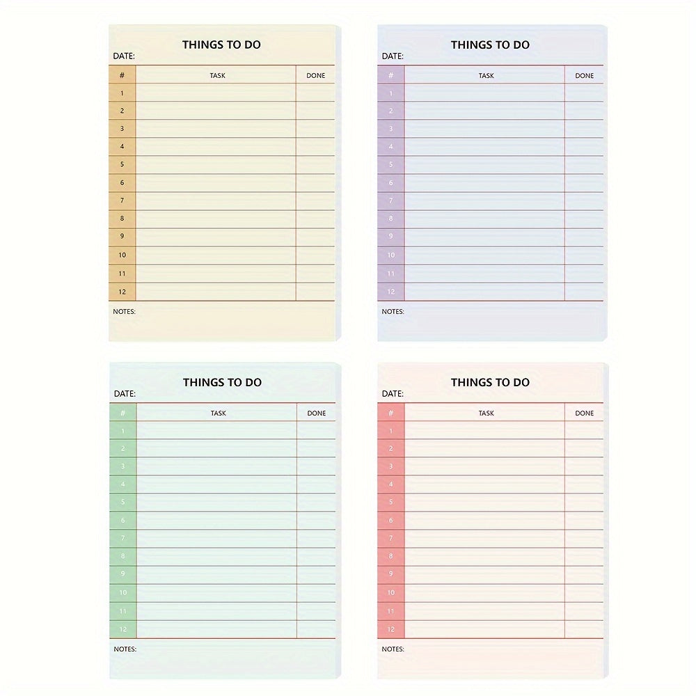 [To-Do List Notepad] 1pc/4 Styles,50 Sheet to-Do List Notepad - Daily Planner Notebook, 5.5x3.9inch,Tear-Off Notepad, Portable, for Office, Office Gift, Task List Organiser, Stationery, Office Stationery, Memo, Planner