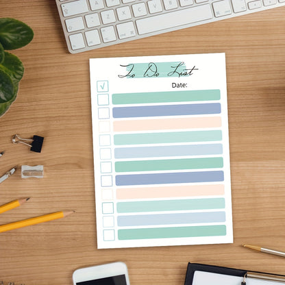 1pc with Four Designs, 50 Sheets of a To-Do List Notepad - Daily Planner Notebook, Measuring 5.5 by 3.9 Inches, Tear-Off Notepad, Portable, Suitable for Office Use, a Great Gift for The Workplace, Task List Organizer, School Supplies