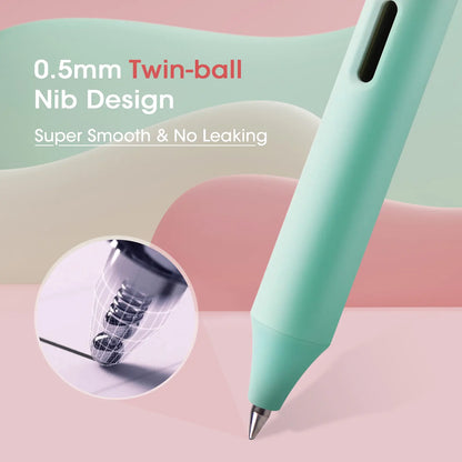 WRITECH Retractable Gel Ink Pens 8ct Black Ink 0.5mm Fine Point Tip Pen with Gradient Color Barrel for Writing and Sketching