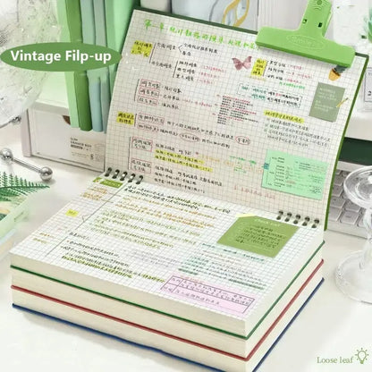 Grid Notepad B5 Sketch Book Notebooks Leaf Notebook Diary Flip Stationery Journal Writing Pads Office School Supplies
