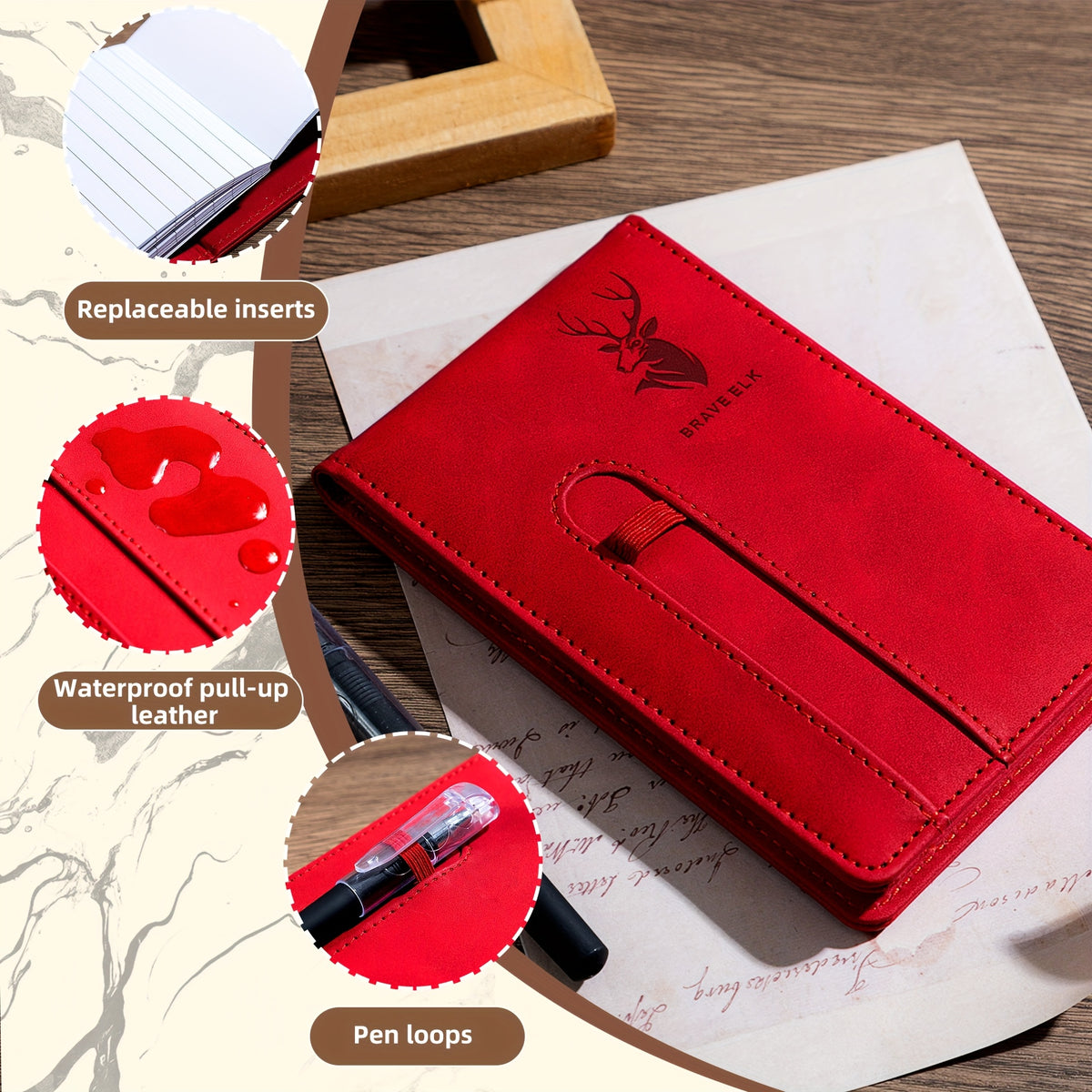 Available in Both Combination Sets and as a Portable Notebook with 100 Replaceable Lined Inner Pages, This Set Includes a Pen and Is Ideal for Diaries, Travel, Work, and Study