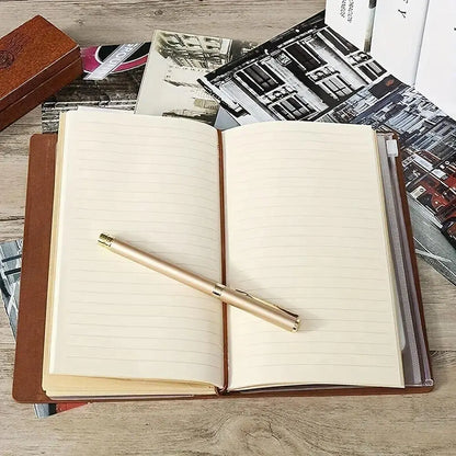 Faux Leather Refillable Journal Notebook - 140-Page Cute Paper Notebook with Heart Motif, Retro Aesthetic Romantic Office Stationery, Gift for Female Adults (Plain Pages),sohochic